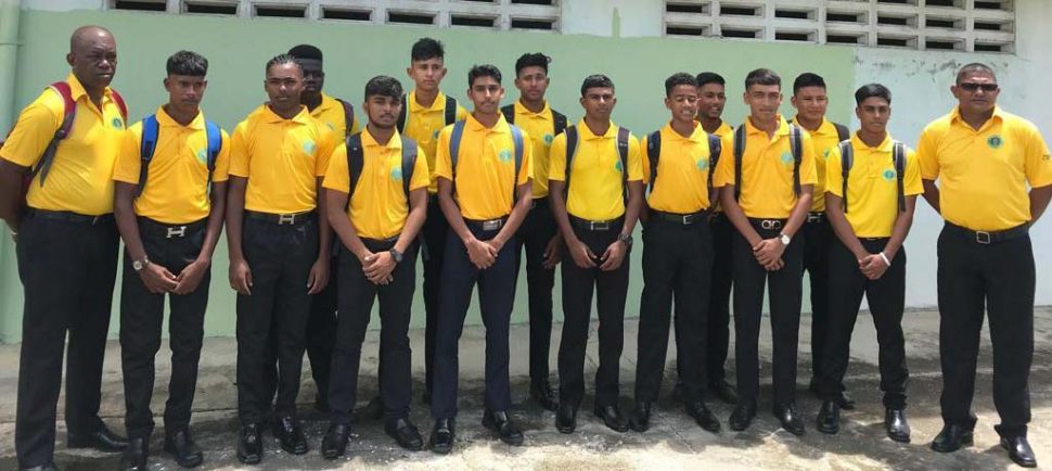 The Guyana under-17 prior to their departure for the CWI Regional tournament.
