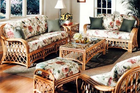A living room suite manufactured by Samuel’s Wicker, Rattan and Upholstery Establishment in Guyana.