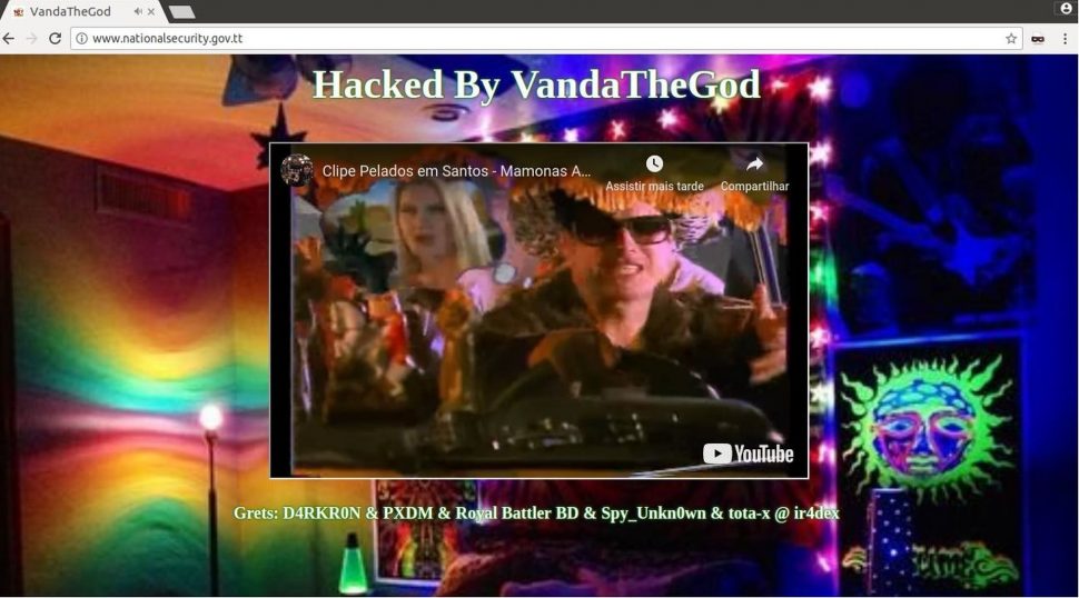 A Twitter post by Brazilian hackers, VandaTheGod, displays the image that was placed on the home page of the Ministry of National Security yesterday. The ministry was among six State entities hacked on Thursday.