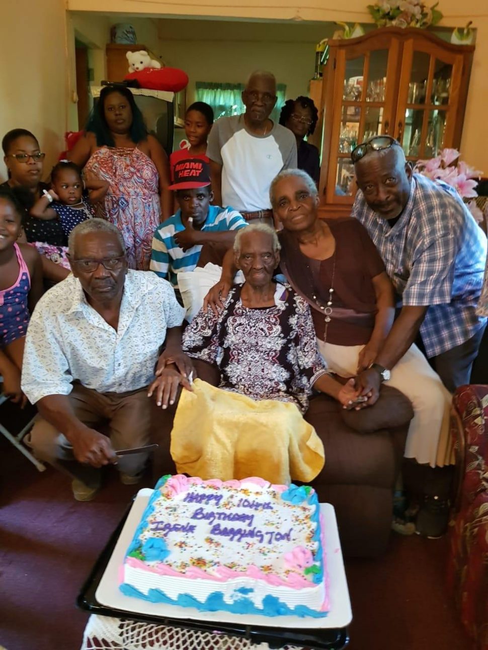 Irene Barrington, of Fyzabad, celebrated her 104th birthday on Saturday with her children and grandchildren.