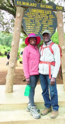 Weusi and Vilna Tafawa at the Mount Kilimanjaro National Park (Photo courtesy of Wausi Tafawa)