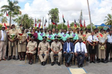 The recipients with the police top brass (Police photo)