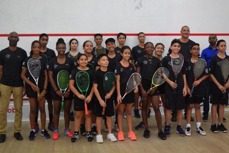 Guyana’s delegation to contest the 2019 Caribbean Area Squash Association Junior championship.
