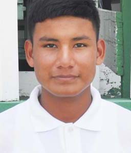 Guyana Under-17 captain, Sheldon Charles.
