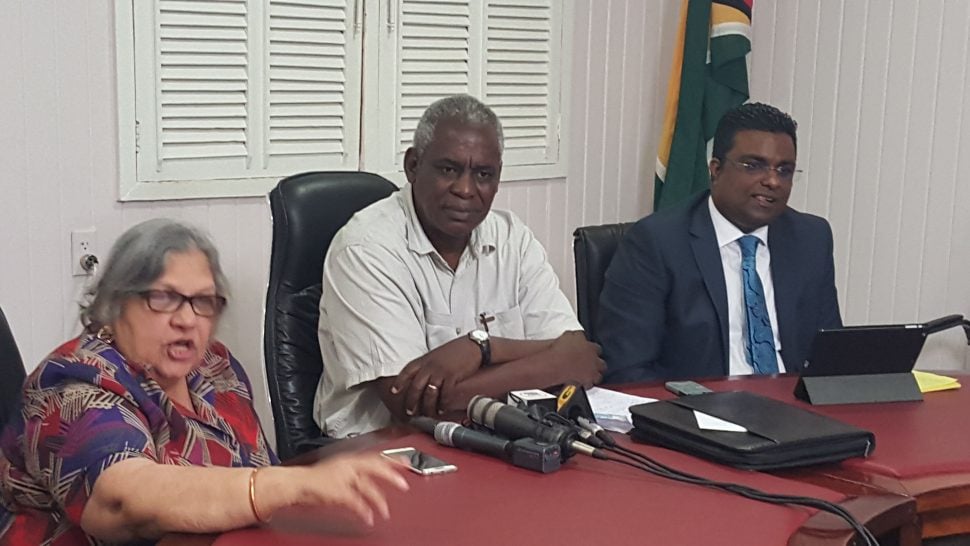 From left are Bibi Shadick, Robeson Benn and Sase Gunraj.