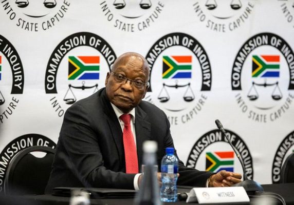 Jacob Zuma at the inquiry yesterday (Reuters photo)