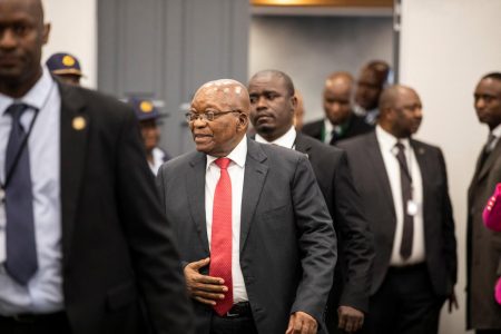 Former South African President Jacob Zuma arrives to appear before the Commission of Inquiry into State Capture in Johannesburg, South Africa, July 15, 2019. Wikus de Wet/Pool via REUTERS