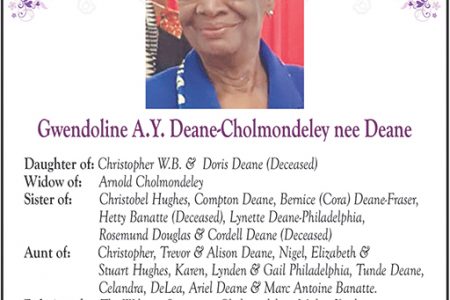 GWENDOLINE A.Y. DEANE-CHOLMONDELEY