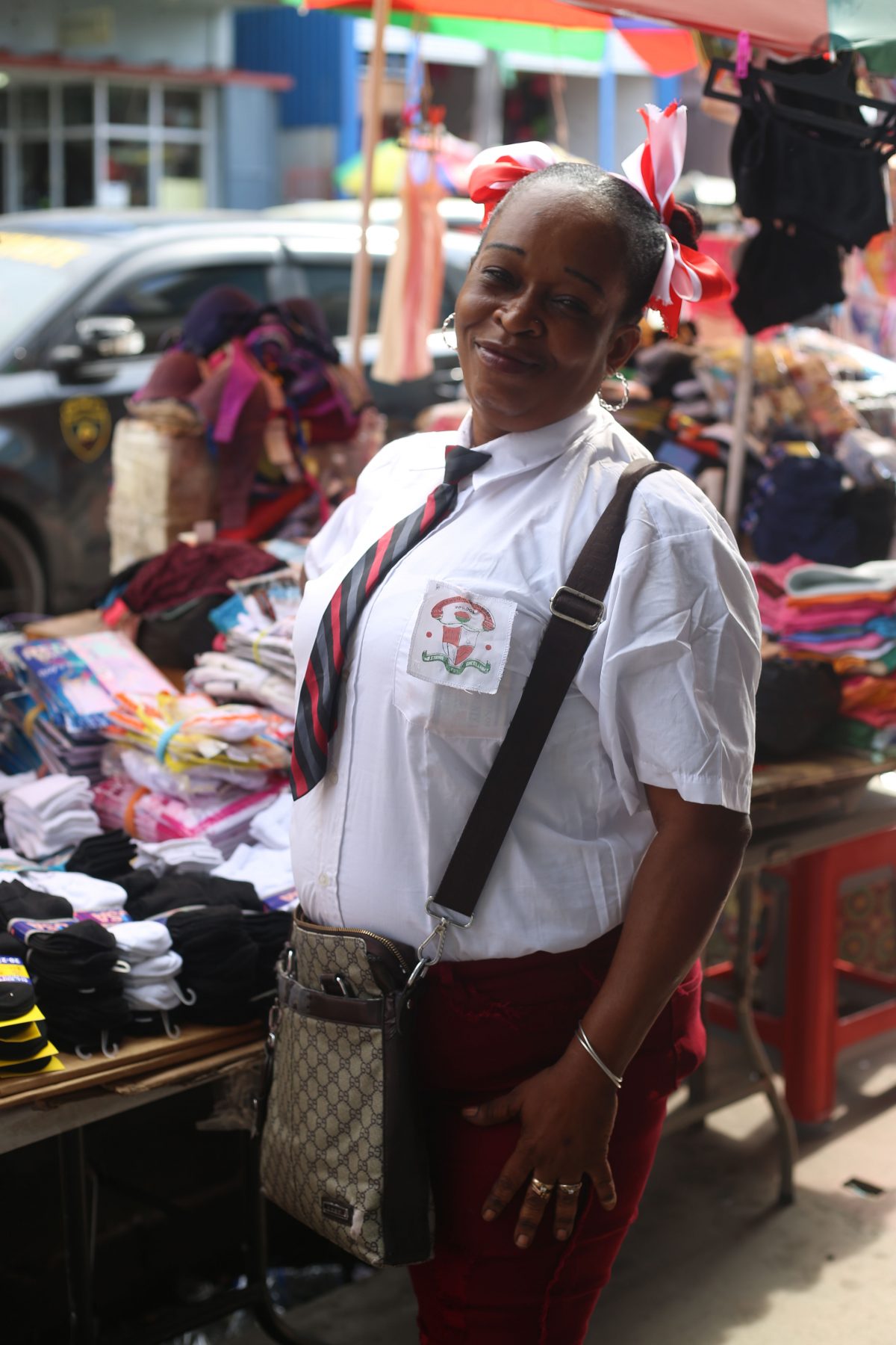 Vendor Dorette in her ‘uniform’ (Photo by Terrence Thompson)

