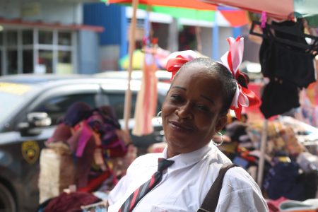 Vendor Dorette in her ‘uniform’ (Photo by Terrence Thompson)
