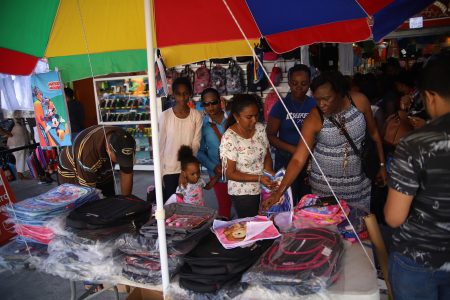 Back to school shopping was in full swing on King Street on Saturday. (Terrence Thompson photo)