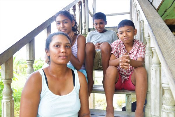 Naline Singh with her daughter Ashley, son Adesh and nephew Amar