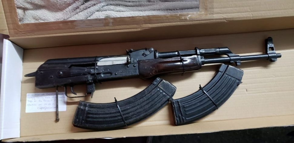 An AK47 found at a house in Santa Cruz.