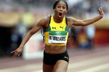 Brianna Williams has tested positive for a banned stimulant and could miss the upcoming world track and field championships.
