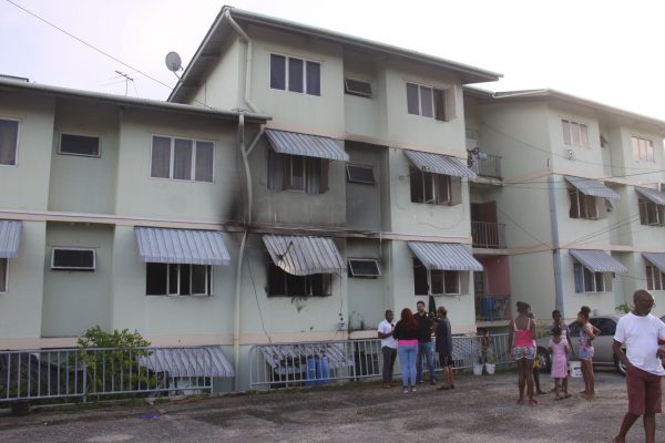 Building C, Orchid Gardens, Pleasantville, where fire gutted an apartment yesterday.