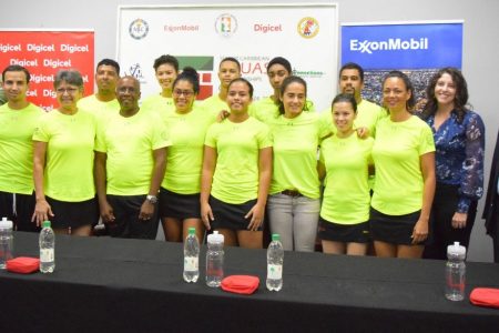 Part of Guyana’s contingent following the Wednesday evening launch of the tournament.
