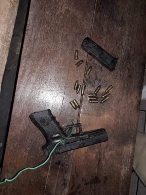 The firearm along with the live rounds that were recovered 