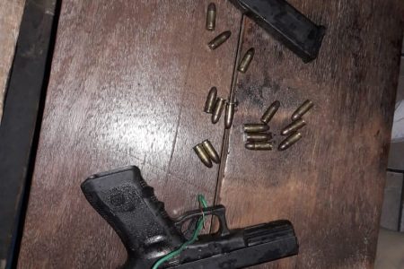 The firearm along with the live rounds that were recovered 