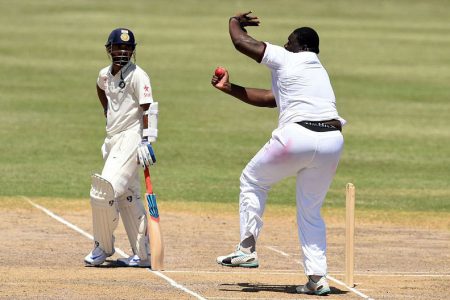 Off-spinner Rahkeem Cornwall sends down a flighted delivery. (Photo courtesy Windiescricket.com)
