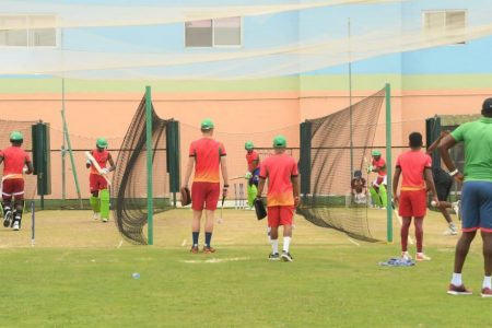 The Guyana Amazon Warriors had their first net session in their camp yesterday 
