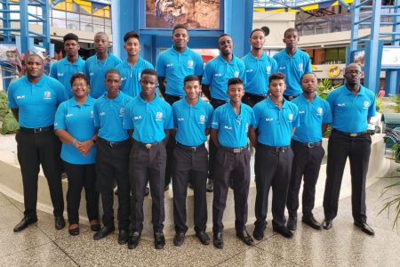 The West Indies U15 side with Guyanese Mavindra Dindyal, Isaiah Thorne and Rampertab Ramnauth.