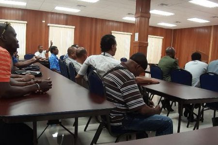 A section of the gathering at the Guyana Cycling Federation’s Annual General Meeting
