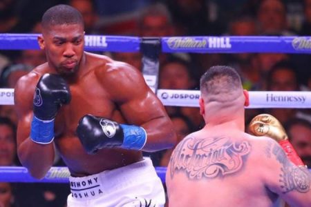 Anthony Joshua (left) suffered a seventh-round stoppage against Andy Ruiz Jr last month