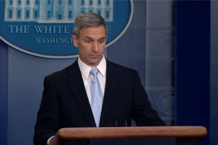 Top immigration official, Ken Cuccinelli, says public charge rule will not target "any particular group" (BBC photo)