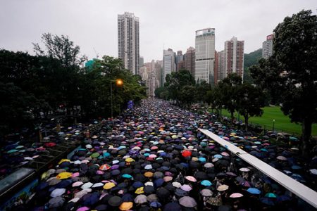 Anti-extradition bill protesters march to demand democracy and political reforms, in Hong Kong, China August 18, 2019. REUTERS/Aly Song