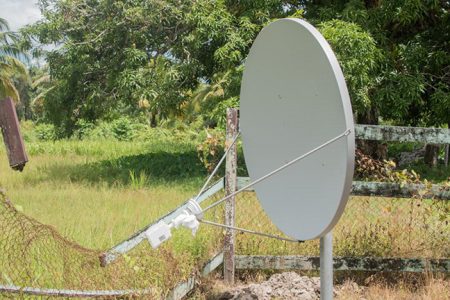 The satellite dish (Ministry of Public Telecommunications photo)
