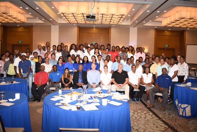 Participants in Namilco’s Baking Seminar, seated fourth from left is the company’s Managing Director Burt Sukhai