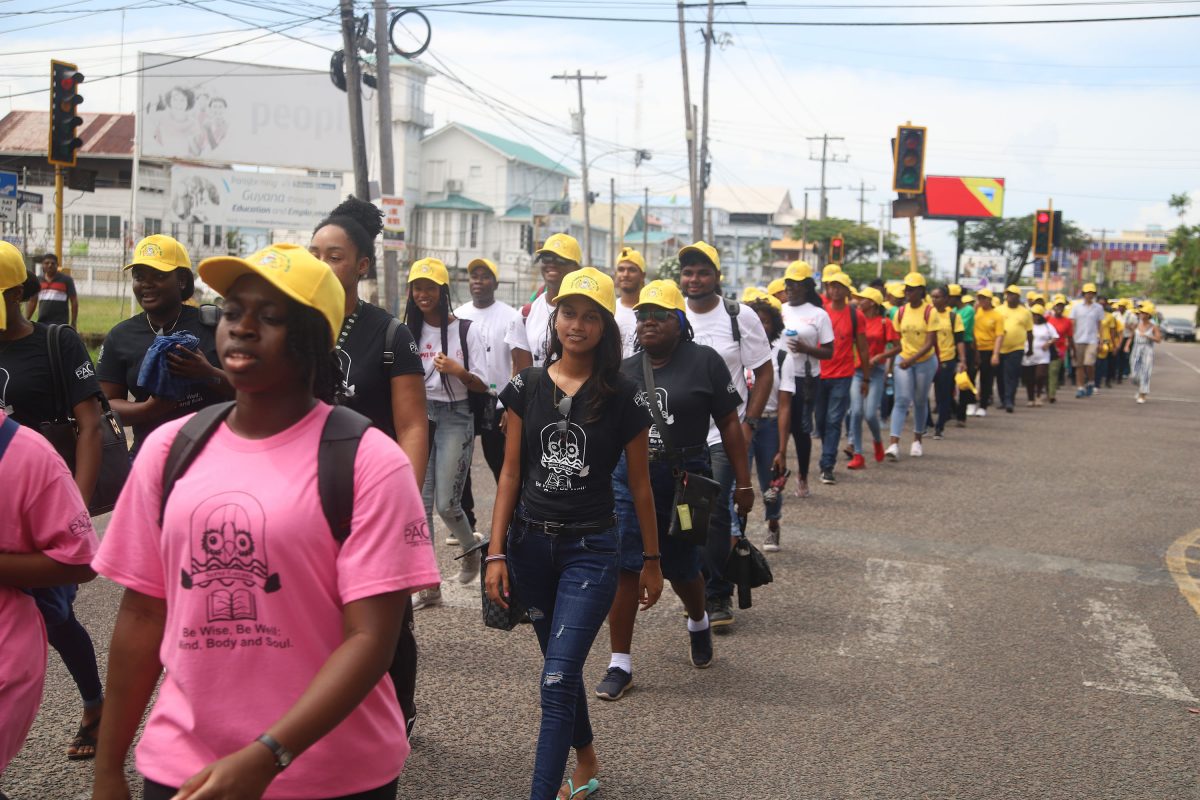 A section of the march yesterday (Terrence Thompson photo)