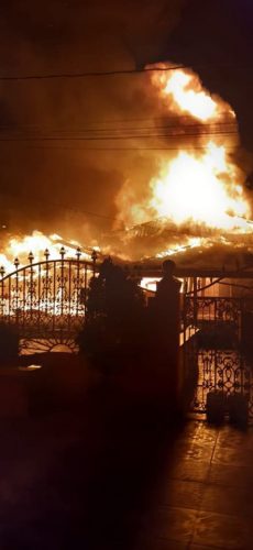 The Good Hope, East Coast Demerara house and factory on fire.
