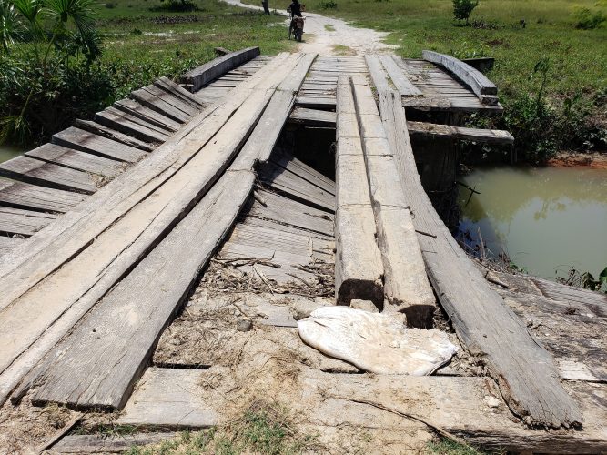 The Marurunau bridge which reportedly collapsed over a month ago.
