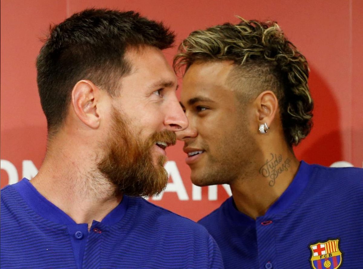 Lionel Messi and Neymar in Japan in 2017. (Reuters photo)
