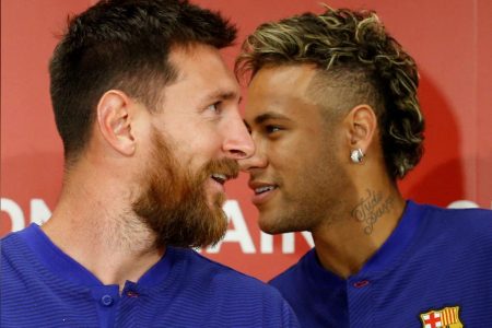 Lionel Messi and Neymar in Japan in 2017. (Reuters photo)
