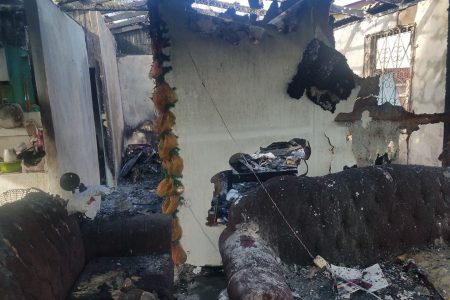 The damage that the fire caused to the inside of the home (Shamar Meusa photo)