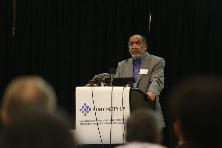 Vincent Adams speaking at the event (Department of Public Information photo)
