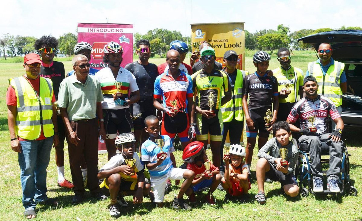 Champions! The various winners pose along with sponsors and organisers of the Inaugural Triskit Biscuit 11-race programme (Orlando Charles photo)

