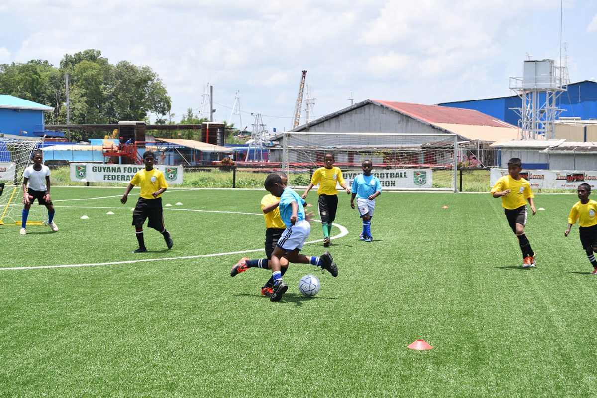 Scenes from the Diamond United and Samatta Point/Kaneville clash in the East Bank Football Association/Ralph Green U11 League on Saturday at the National Training Centre, Providence.