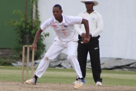 GYO left arm spinner Trevon France bagged a five for (Royston Alkins photo) 