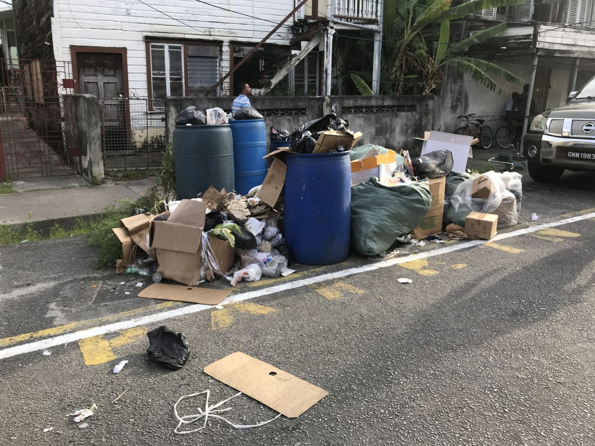 A pile of garbage on Robb Street yesterday afternoon 