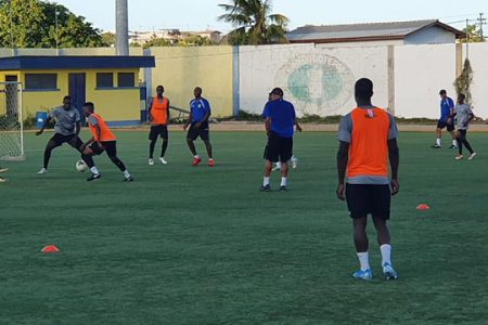 Members of the Golden Jaguars unit going through an attacking pattern ahead of their CONCACAF Nations League clash with host Aruba
