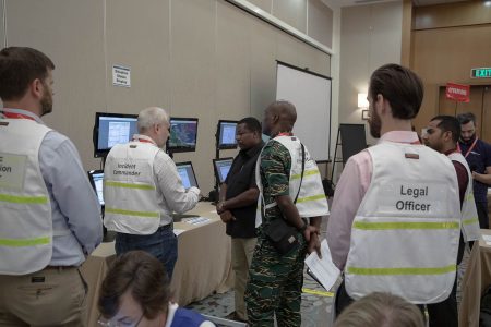 A scene from the oil spill training (ExxonMobil photo)
