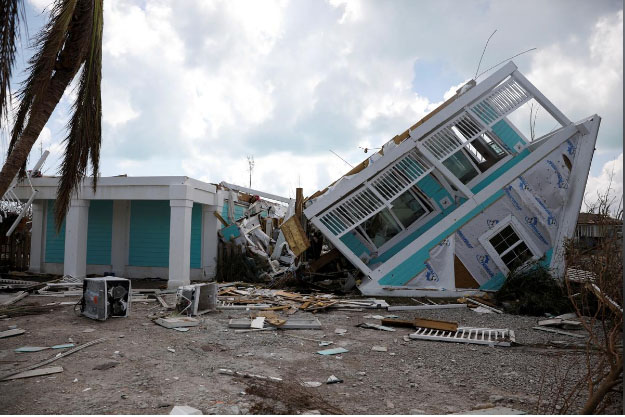A devastated house is seen yesterday after Hurricane Dorian hit the Abaco Islands in Treasure Cay, Bahamas. (REUTERS/Marco Bello)