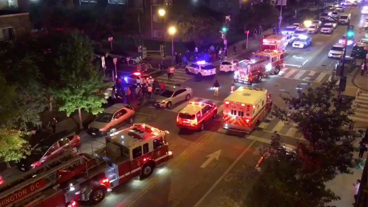 Rescue vehicles are seen following a shooting in Washington, D.C., U.S. September 19, 2019, in this picture obtained from social media. Mandatory credit CHRIS G COLLISON/via REUTERS