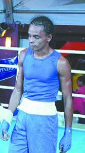 Kevin Allicock at the Men’s Elite Caribbean Development Boxing Tournament (photo taken from the Barbados Advocate Newspaper)