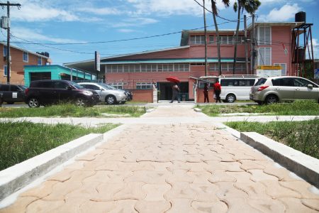 Easier access: At the request of the National Rehabilitation Centre, the Ministry of Public Infrastructure constructed a walkway across the Carmichael Street Avenue so that persons can have easier access to the Centre. This Terrence Thompson photo shows the walkway leading to the Centre.