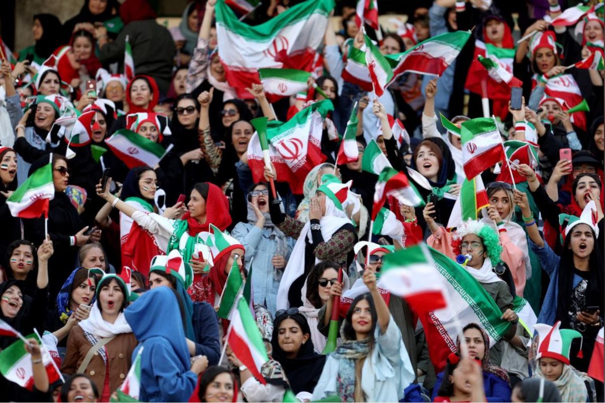  Iranian women fans arrive to attend Iran’s FIFA World Cup Asian qualifier match against Cambodia, as for the first time women are allowed to watch the national soccer team play in over 40 years, at the Azadi stadium in Tehran, Iran yesterday. (West Asia News Agency via REUTERS)
