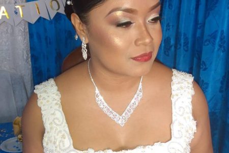 The make-up artists made this bride look beautiful for her big day.